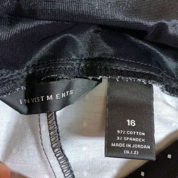 Investments Black & White Polkadot Stretchy Pants - Picture 3 of 4